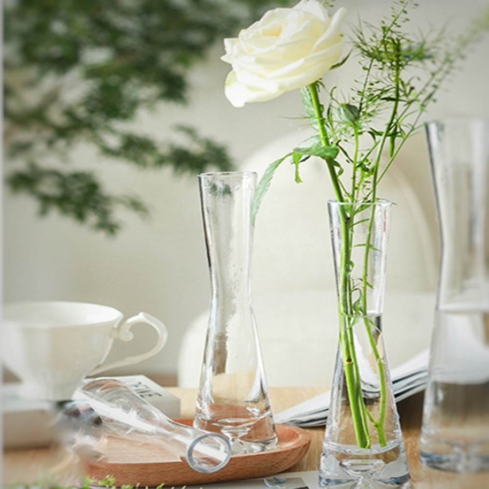 LSA Glass Bud Vase Clear Hand Blown Modern Poland 8.5” NWT